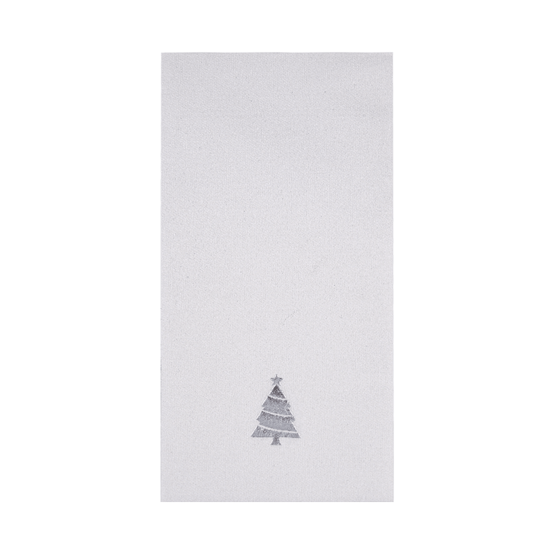 43x30 Dikke Airlaid Paper servetten Silver Christmas Tree Hot Stamping SJ1402