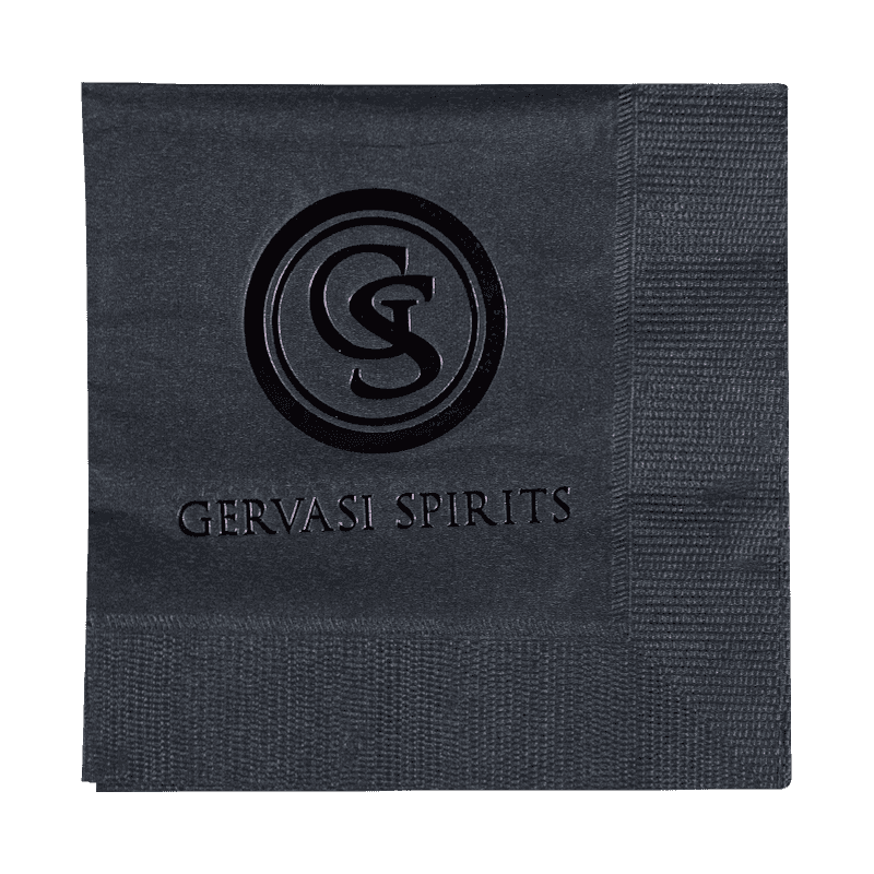 25x25 hoogwaardige zwarte servetten met hete stempel SJ4302